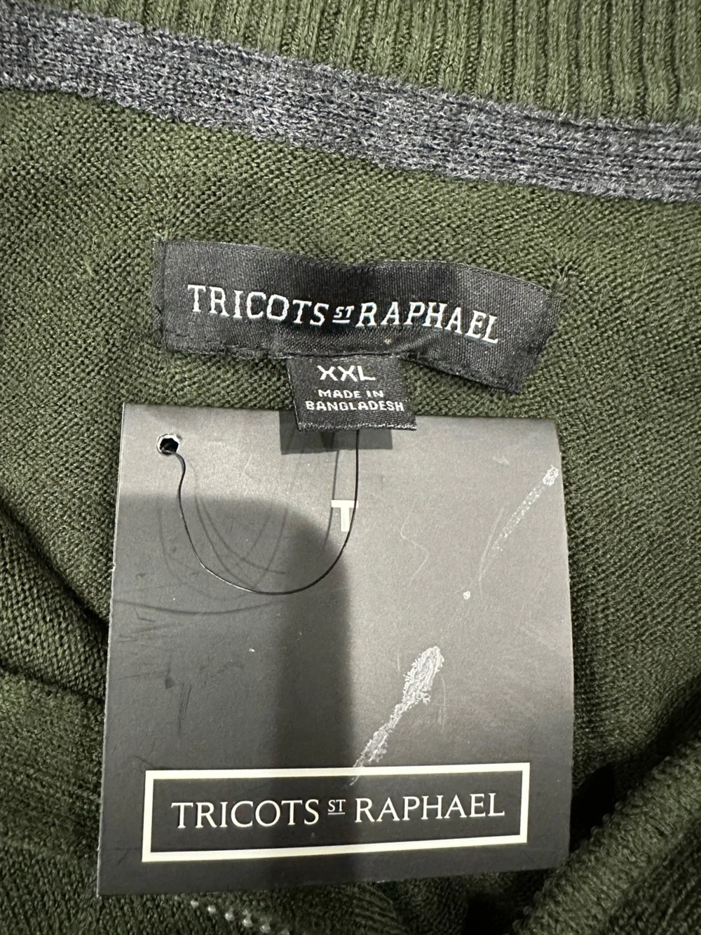 Tricots st Raphael Men's Half-Zip Mock Neck Sweater forest Green XXL